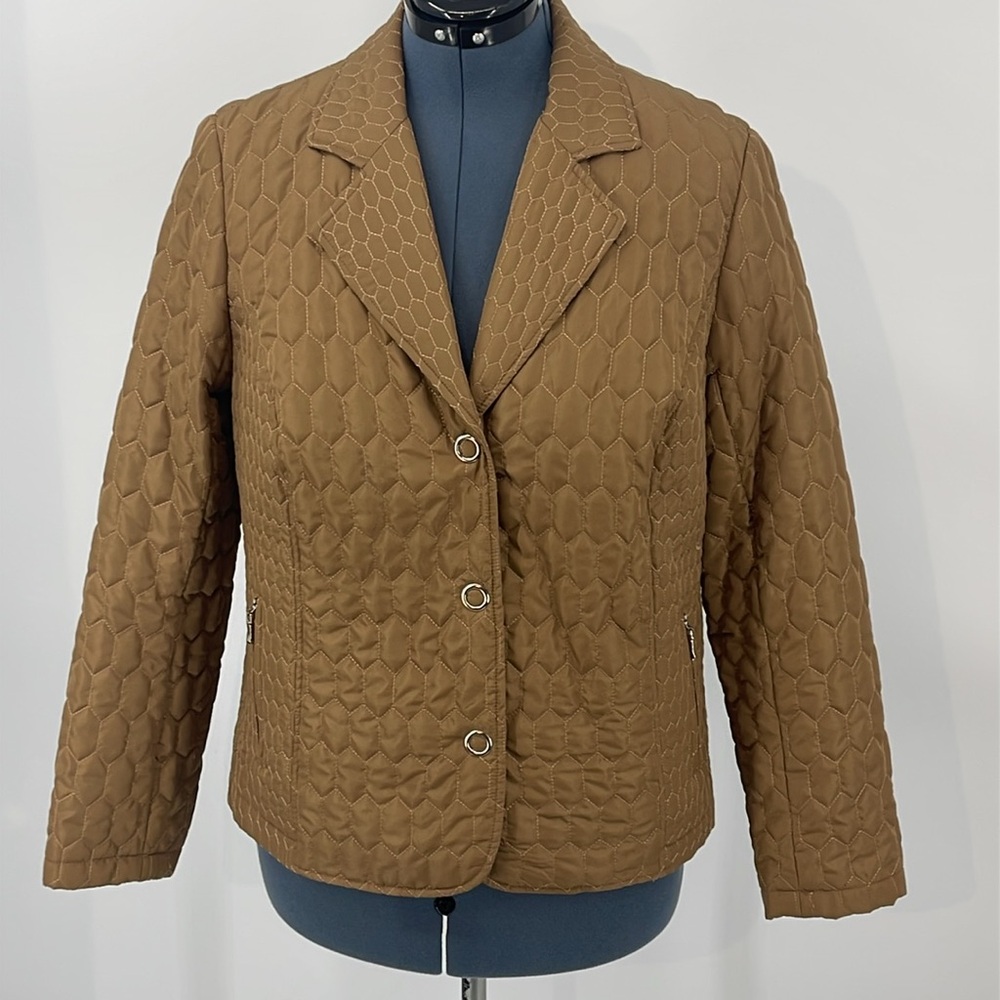 REQUIREMENTS WOMENS GOLDISH BROWN JACKET SIZE L